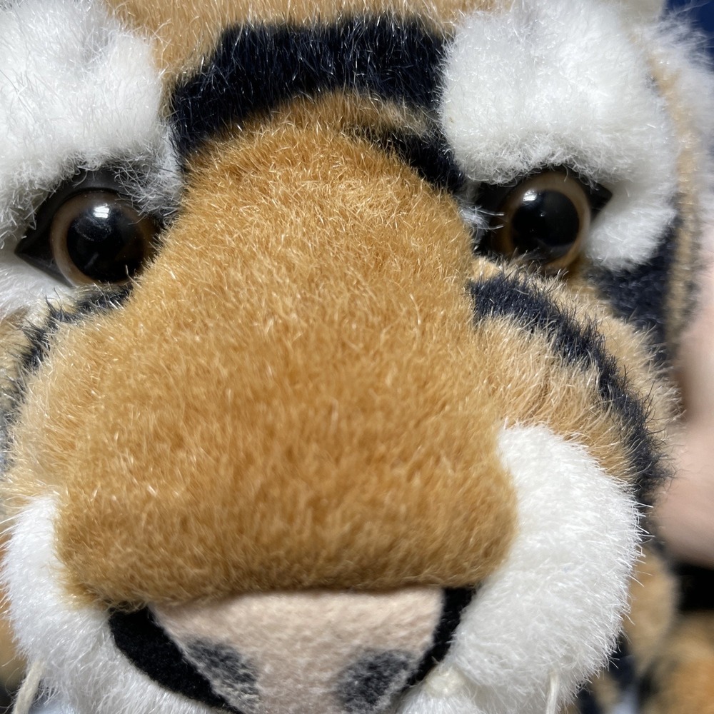 1992 20" A&A Lying Bengal Tiger Plush Stuffed Animal Toy Soft Realistic - Picture 7 of 9